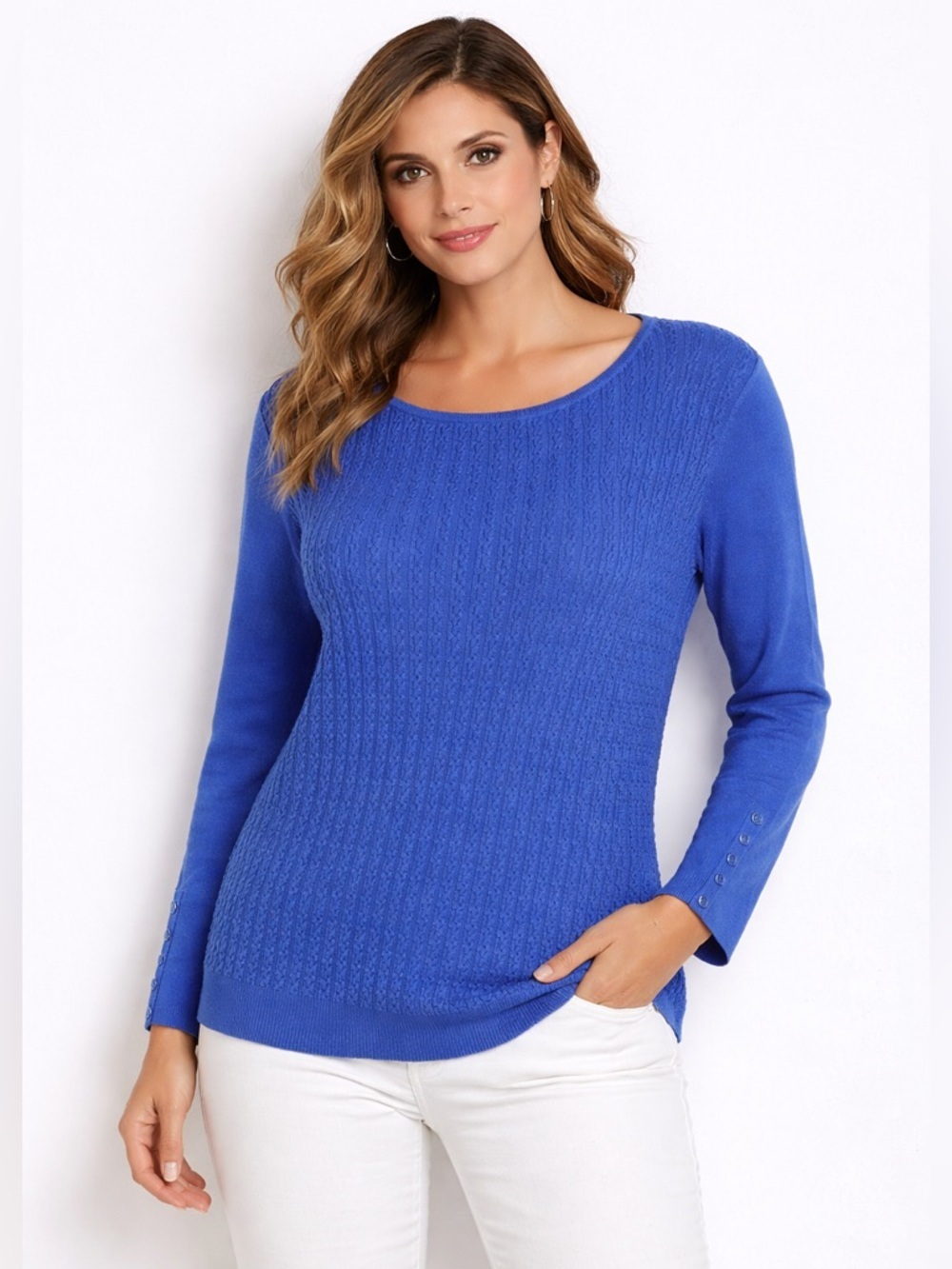 Talbots Royal Blue Cotton Blend Sweater/size S